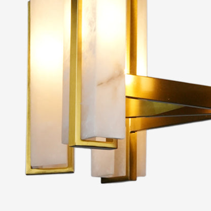 Ring-shaped alabaster chandelier